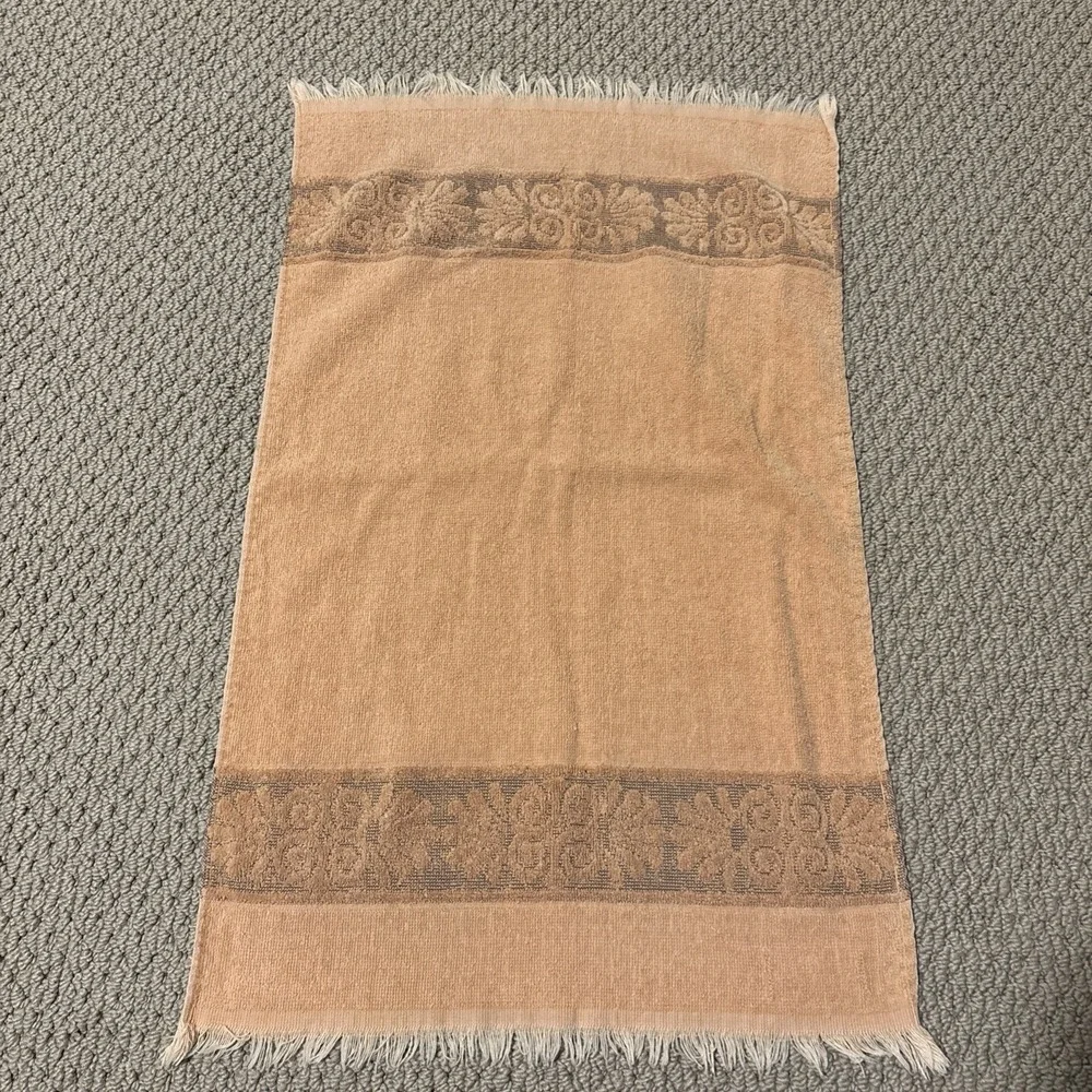 Vintage Cannon Monticello Hand Towel Set Of 2 Faded Tan Made in USA